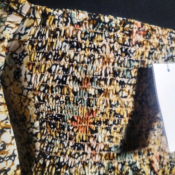 NWT! ASTR The Label Blouse Mini Floral Front Tie Rouched Ruffled Edges - Size S - Picture 6 of 13